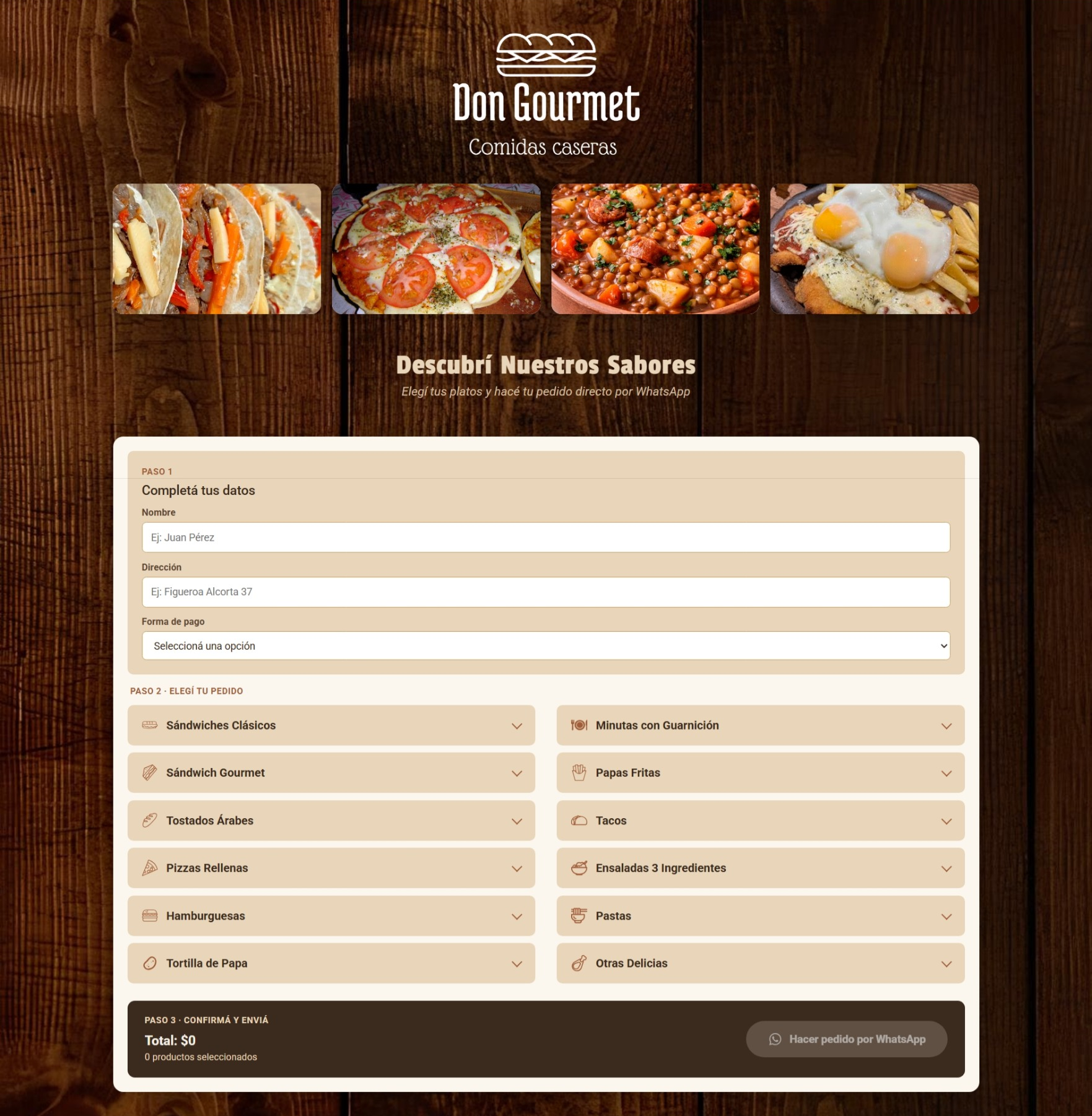 Landing de Don Gourmet
